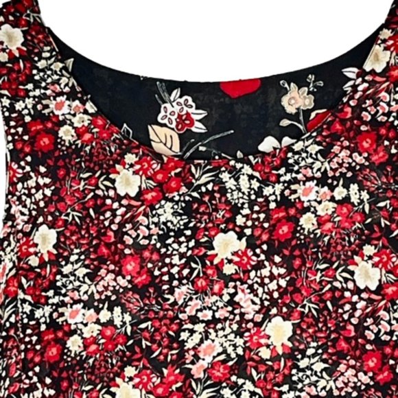 Studio Ease Reversible Maxi Shift Dress Red/White/Blue Florals - Travel - 12 - Picture 7 of 11